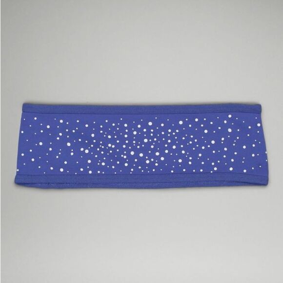 NWT New LULULEMON Fleece Reflective Running Ponytail Ear Warmer Blue Silver L XL main image 6